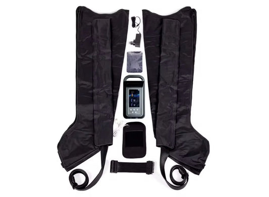 Bottes de pressothérapie 8 chambres avec contrôleur, câbles et accessoires
