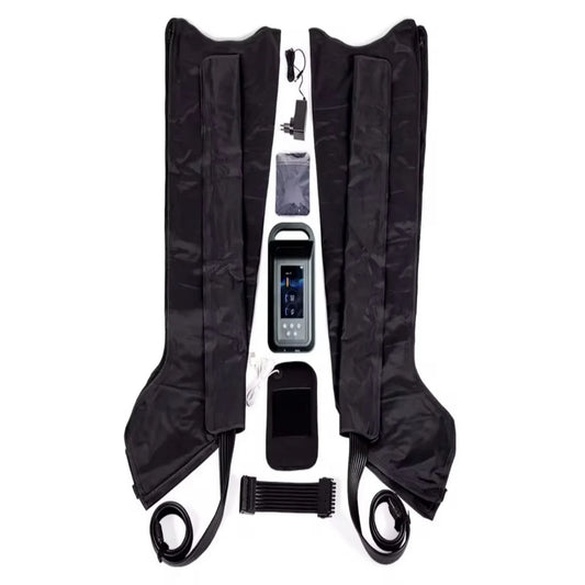 Bottes de pressothérapie 8 chambres avec contrôleur, câbles et accessoires