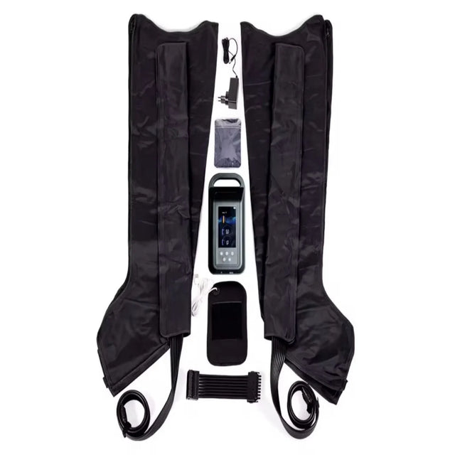 Bottes de pressothérapie 8 chambres avec contrôleur, câbles et accessoires