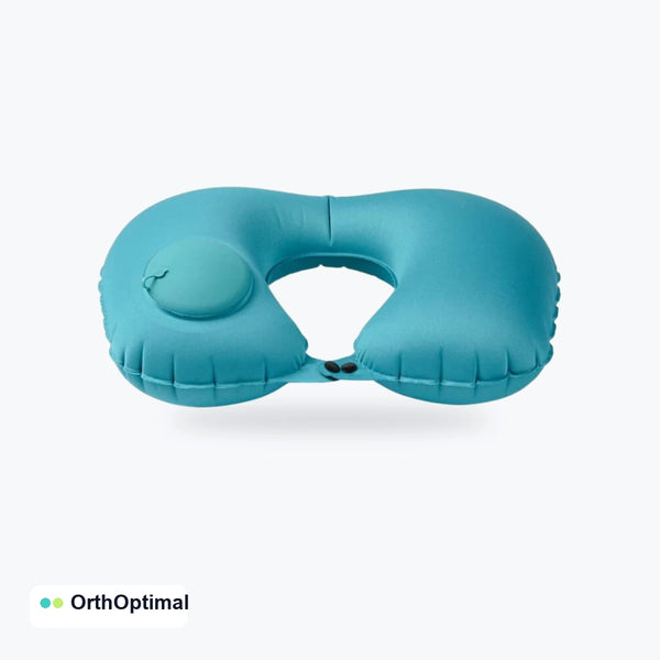 Coussin cervical gonflable bleu de voyage Orthoptimal