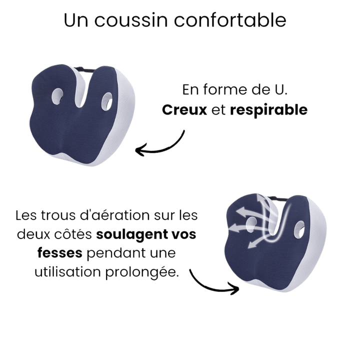 Coussin Orthopédique Fessier - Soulagement immédiat du mal de dos