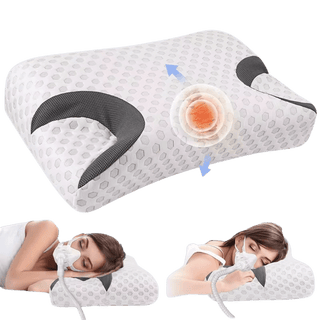 Oreiller ergonomique avec découpes latérales pour masque CPAP