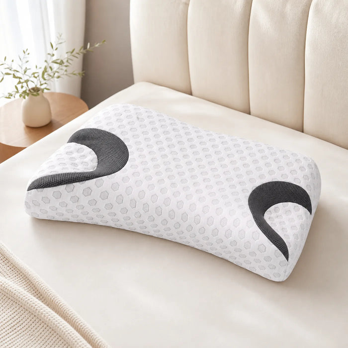 Oreiller ergonomique avec découpes pour masque CPAP